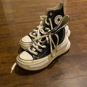 Converse Black and White Platform High Top Sneakers